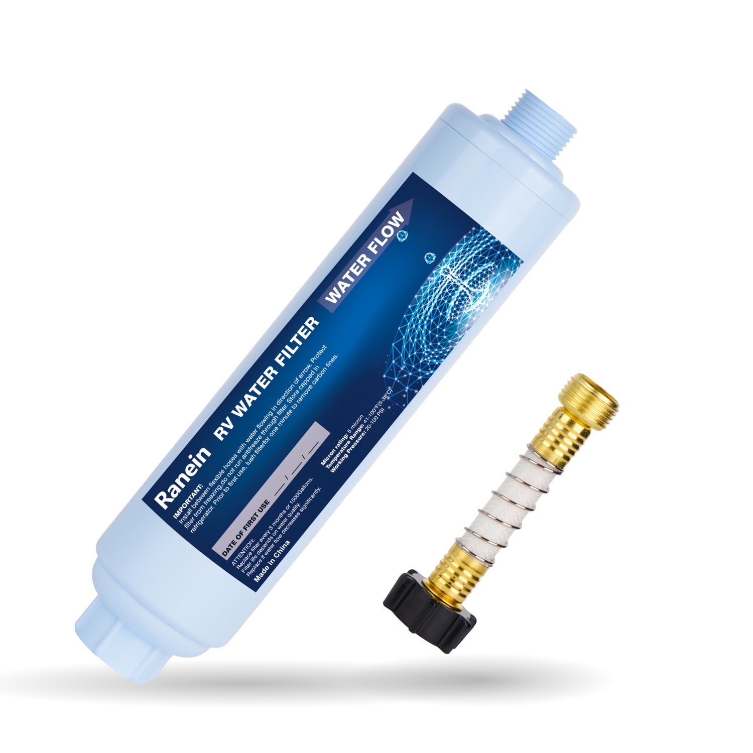 RV Inline Water Filter w/Hose Protector Reduces Bad Taste,Odor in Drinking  Water