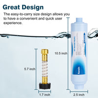 RANEIN RV Water Filter with Hose Protector, Inline Water Filter Reduces Bad Taste, Chlorine, Odor and Sediment, for RVs, Campers, Travel Trailers, Boats